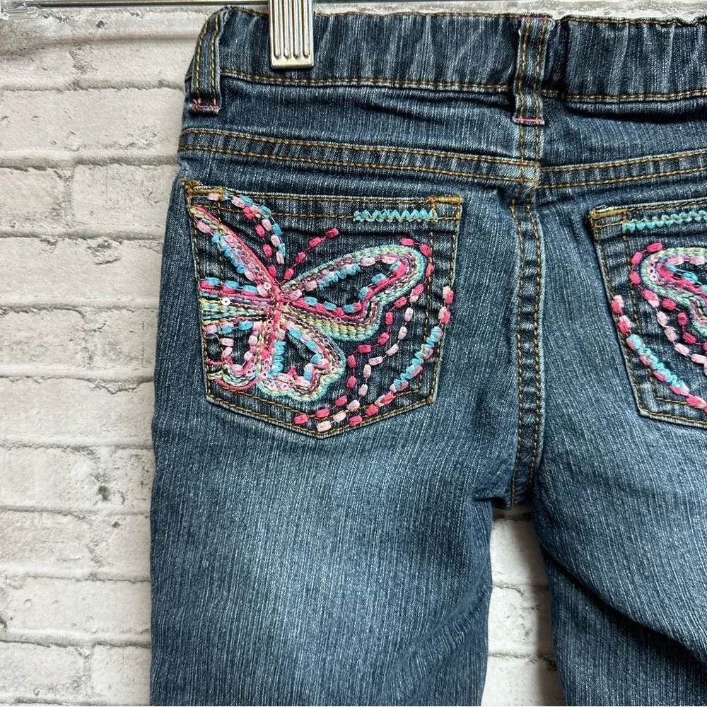 Squeeze Original Jeans Embroidered Butterfly Toddler 4T Denim Blue Jeans